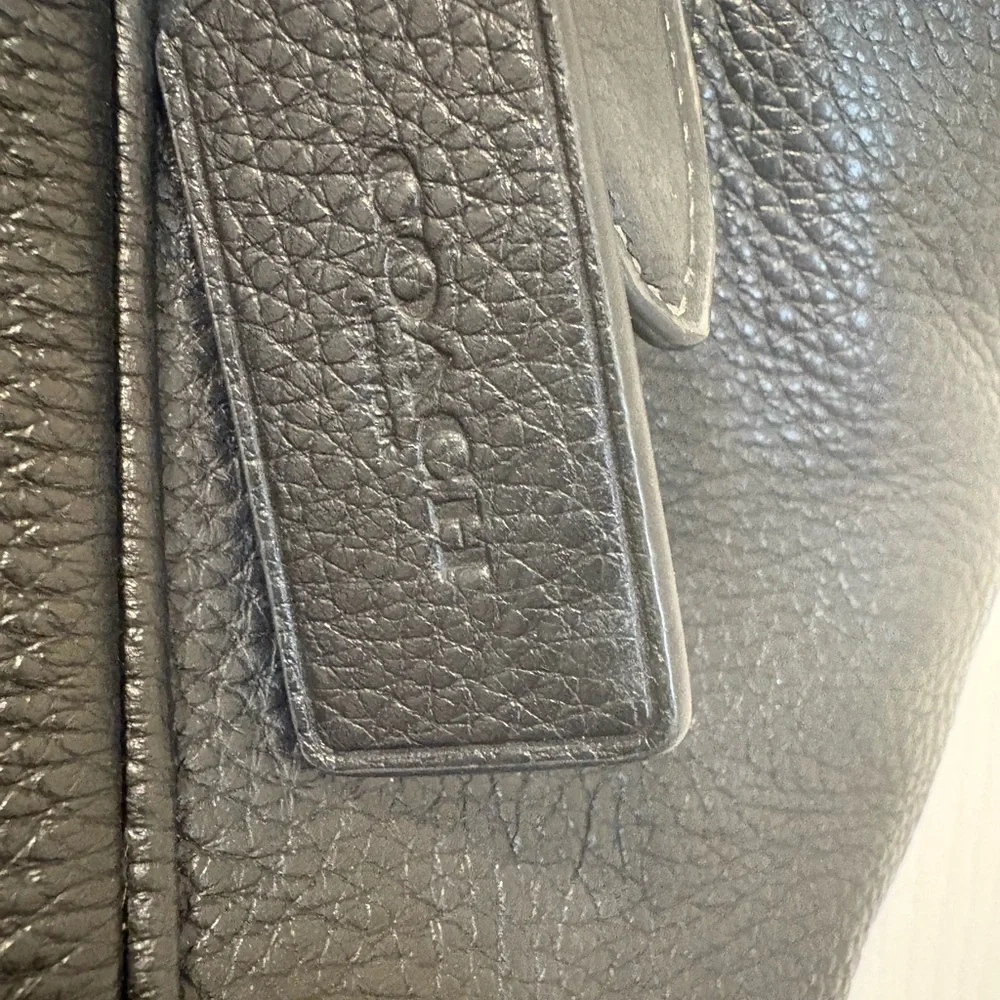 Coach Black Pebbled Leather Shoulder Bag with Silver Hardware - Picture 7 of 7
